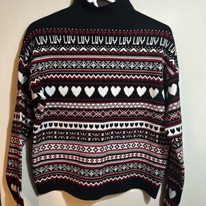 NWT Cupcakes and cashmere heart ♥️ Valentine’s Day turtleneck sweater